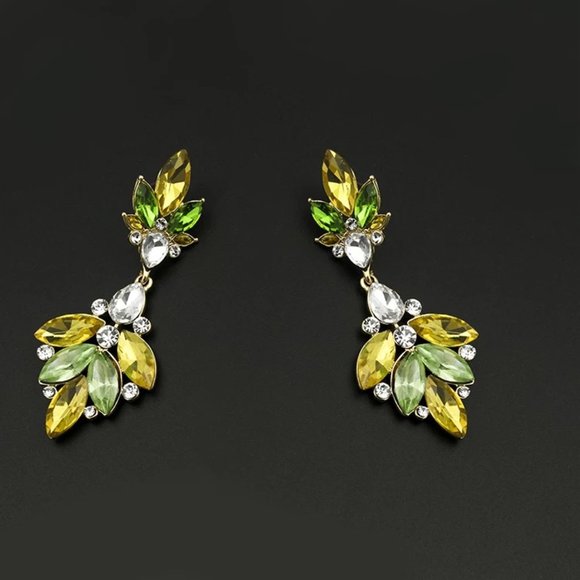 Beautiful Zircon Leaf Earrings